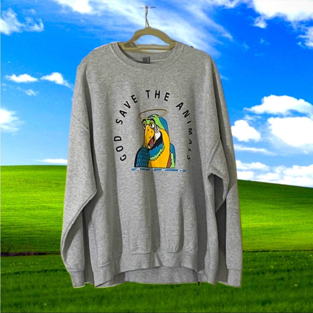 Alex G “God Save The Animals” Gray Sweatshirt 2x